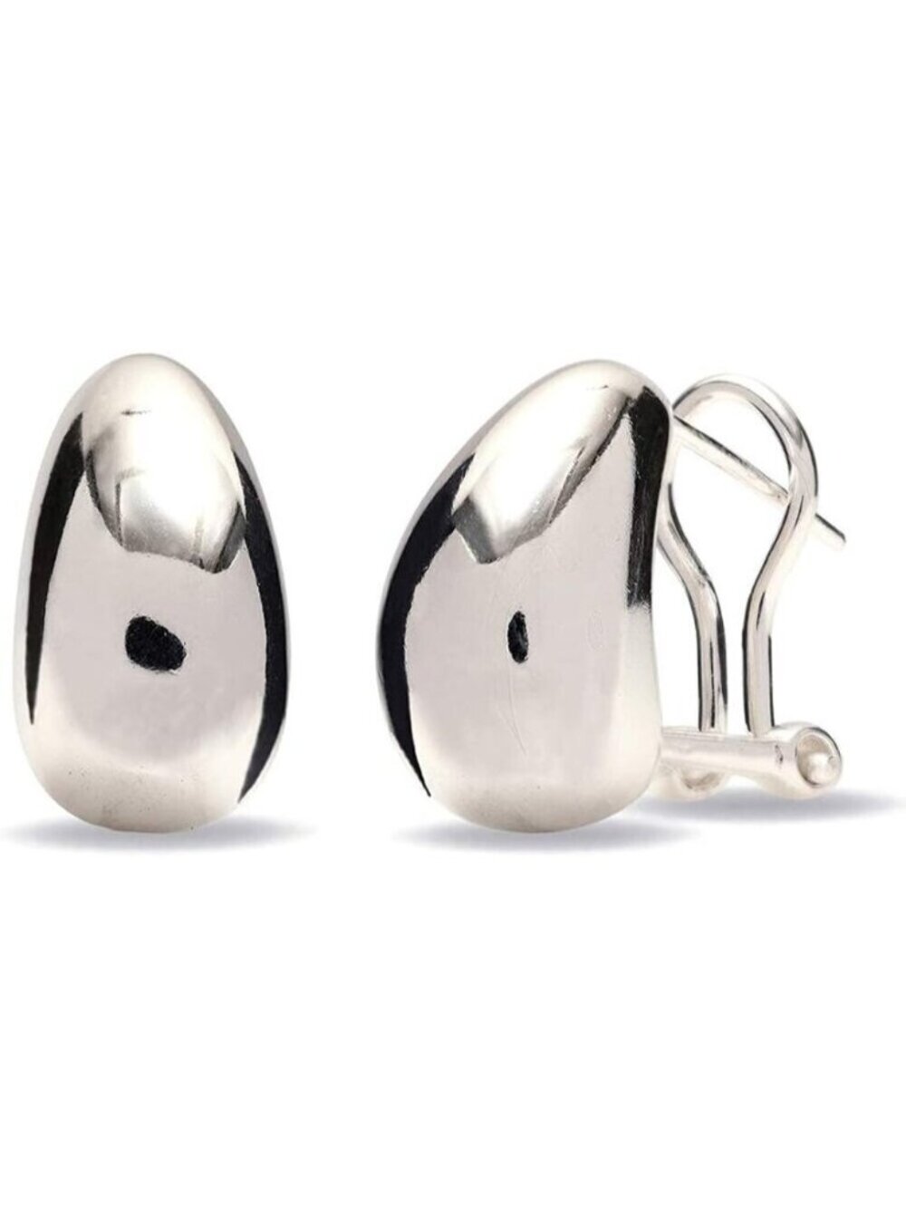 🆕 Women Silver Pierced Stud Earrings Sterling Medium Large Omega Back Jewelry